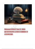 Missouri POST Test 2- 2024 QUESTIONS AND CORRECT ANSWERS