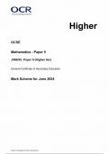 OCR GCSE MATHEMATICS MARK SCHEME PAPER 5 2024 (J560/05:Higher Tier)