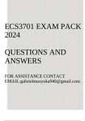 ECS3701 Exam pack 2024(Monetary Economics)