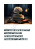 GEB 3213 Exam 1, trammell QUESTIONS AND ALREADY PASSED ANSWERS GRADED A+