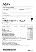 AQA GCSE COMBINED SCIENCE:TRILOGY CHEMISTRY PAPER 1F QUESTION PAPER 2024 (8464/C/1f)