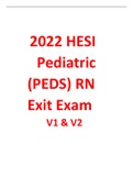 2022 HESI Pediatric (PEDS) RN Exit Exam V1 & V2-ACTUAL EXAM WITH SCREENSHOTS (100- VEFIRIFED Q & A)