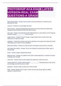 PHOTOSHOP ACA EXAM LATEST VERSION-REAL EXAM QUESTIONS-A GRADE 