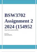 BSW3702 Assignment 2 Full Solutions 2024 (154952) - DUE 5 September 2024 ;100 % TRUSTED workings, Expert Solved, Explanations and Solutions. 