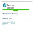 Pearson Edexcel GCE In Geography (9GE0) Paper 3 Mark Scheme (Results)  Summer 2024 