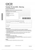 OCR  A Level Chemistry A  H432/02 Synthesis and analytical techniques   June 2024