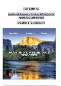 TEST BANK For  Auditing & Assurance Services: A Systematic  Approach, 12th Edition   Chapters 1 - 21 Complete