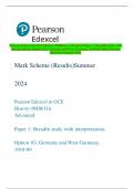 Pearson Edexcel in GCE History (9HI0/1G) Advanced Paper 1: Breadth study with  interpretations Option 1G: Germany and West Germany, 1918-89 Mark Scheme  (Results) Summer 2024 