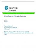 Pearson Edexcel In GCE History (9HI0/31) Advanced Paper 3: Themes in breadth with aspects in depth  Option 31: Rebellion and disorder under the Tudors, 1485–1603 Mark Scheme (Results) Summer 2024 