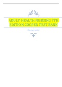 Adult Health Nursing 7th Edition Cooper Test Bank