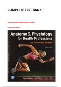 COMPLETE TEST BANK:  Anatomy & Physiology For Health Professions, 4th Edition By Bruce Colbert (Author)