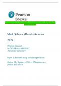 Pearson Edexcel In GCE History (8HI0/1D) Advanced Subsidiary Paper 1: Breadth study with  interpretations Option 1D: Britain, c1785–c1870: democracy, protest and reform Mark Scheme  (Results) Summer 2024 