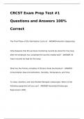 CRCST Exam Prep Test #1 Questions and Answers 100% Correct