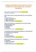 ARDMS ABDOMEN EXAM PREP KIT WITH  COMPLETE QUESTIONS AND CORRECT  ANSWERS