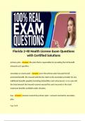 Florida 2-40 Health License Exam Questions with Certified Solutions