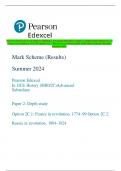 Pearson Edexcel In GCE History (8HI0/2C) Advanced Subsidiary Paper 2: Depth study Option 2C.1:  France in revolution, 1774–99 Option 2C.2: Russia in revolution, 1894–1924 Mark Scheme (Results)  Summer 2024