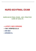 NURS 6531FINAL EXAM & MIDTERM EXAM PACKAGE - 100% VERIFIED Q & A