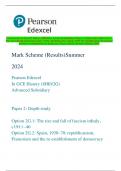 Pearson Edexcel In GCE History (8HI0/2G) Advanced Subsidiary Paper 2: Depth study Option 2G.1:  The rise and fall of fascism in Italy, c1911–46 Option 2G.2: Spain, 1930–78: republicanism, Francoism  and the re-establishment of democracy Mark Scheme (Resul