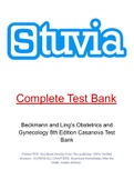 Beckmann and Ling’s Obstetrics and Gynecology 8th Edition Casanova Test Bank