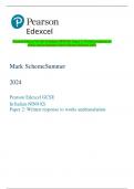 Pearson Edexcel GCSE In Italian (9IN0 02) Paper 2: Written response to  works and translation Mark Scheme Summer 2024 