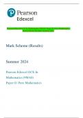 Pearson Edexcel GCE In Mathematics (9MA0) Paper 01 Pure Mathematics  Mark Scheme (Results) Summer 2024