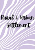 Grade 12: Rural and Urban Settlement 
