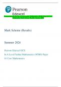 Pearson Edexcel GCE In A Level Further Mathematics (9FM0) Paper 01 Core  Mathematics Mark Scheme (Results) Summer 2024