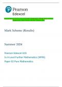 Pearson Edexcel GCE In A Level Further Mathematics (9FM0) Paper 02 Pure  Mathematics Mark Scheme (Results) Summer 2024