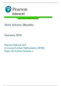 Pearson Edexcel GCE In A Level Further Mathematics (9FM0) Paper 3D Further Decision  1 Mark Scheme (Results) Summer 2024