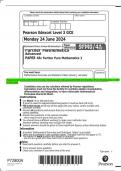 Pearson Edexcel Level 3 GCE Further Mathematics Advanced PAPER 4A: Further Pure Mathematics 2 QP  JUNE 2024  