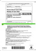 Pearson Edexcel Level 3 GCE Further Mathematics Advanced PAPER 4C: Further Mechanics 2 QP JUNE  2024 