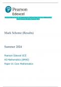 Pearson Edexcel GCE AS Mathematics (8MA0) Paper 01 Core Mathematics  Mark Scheme (Results) Summer 2024 