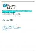 Pearson Edexcel GCE In Further Mathematics (8FM0) Paper 01 Mark  Scheme (Results) Summer 2024 