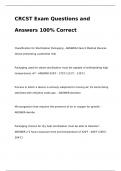 CRCST Exam Questions and Answers 100% Correct