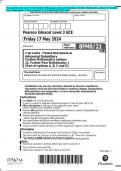 Pearson Edexcel Level 3 GCE Further Mathematics Advanced Subsidiary Further Mathematics options 21: Further  Pure Mathematics 1 (Part of options A, B, C and D QP MAY 2024