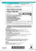 Pearson Edexcel Level 3 GCE Further Mathematics Advanced Subsidiary Further Mathematics options 22: Further  Pure Mathematics 2 (Part of option A only) QP MAY 2024 