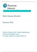 Pearson Edexcel GCE Further Mathematics Advanced Subsidiary Levelin  Further Statistics 2 Paper 8FM0_24 Mark Scheme (Results) Summer 2024 