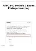 PSYC 140 Module 7 Exam- Portage Learning