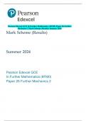 Pearson Edexcel GCE In Further Mathematics (8FM0) Paper 26 Further  Mechanics 2 Mark Scheme (Results) Summer 2024