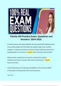 Florida 240 Practice Exam/ Questions and Answers/ 2024-2025. 