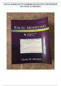 EXCEL MODELING IN CORPORATE FINANCE 5TH EDITION BY CRAIG W. HOLDEN