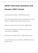 CRCST Final Exam Questions and Answers 100% Correct