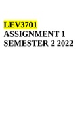 LEV3701 ASSIGNMENT 1 SEMESTER 2 2022