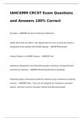 IAHCSMM CRCST Exam Questions and Answers 100% Correct