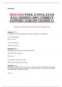 NRNP 6552/ WEEK 11 FINAL EXAM  (FALL SESSION) (100% CORRECT  ANSWERS) ALREADY GRADED A+