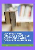 CEA PREP: FULL PRACTICE EXAM | 468 QUESTIONS | WITH COMPLETE ANSWERS!!