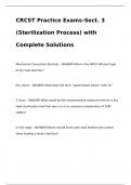 CRCST Practice Exams-Sect. 3 (Sterilization Process) with Complete Solutions