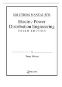 Electric Power Distribution Engineering 3rd Edition Gonen Solutions Manual