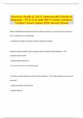 Kentucky Health & Life (Commonwealth Schools of Insurance - PT 4) [1-6] with 100% Correct Answers | Verified | Latest Update 2024| Already Passed