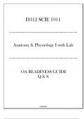 (WGU D312) SCIE 1011 Anatomy & Physiology I with Lab - OA Readiness Guide Q & S 2024